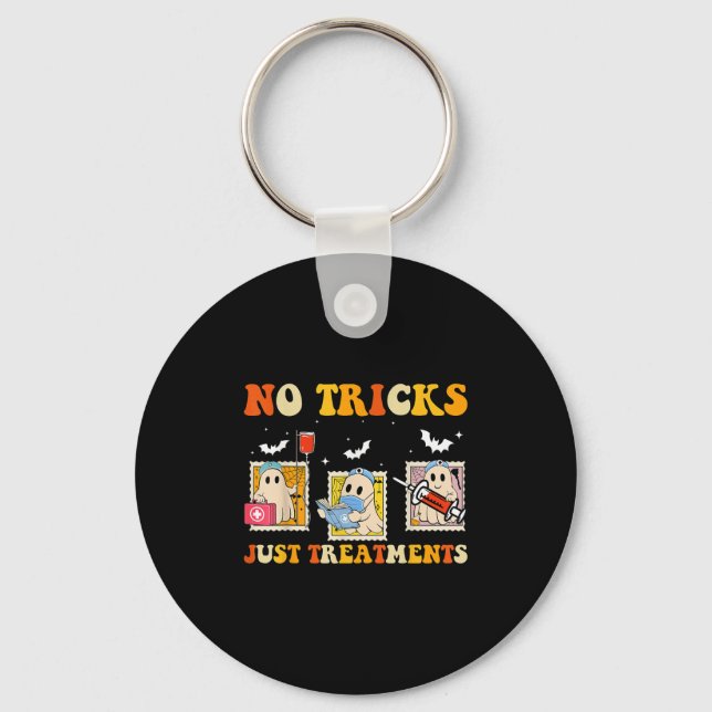 No Tricks Just S Funny Halloween Ghost Nursing  Schlüsselanhänger (Vorderseite)