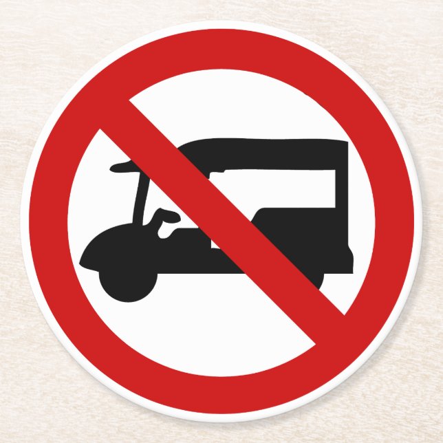 NO Tuk Tuk TAXI ⚠ thailändisches ⚠ Runder Pappuntersetzer (Vorderseite)