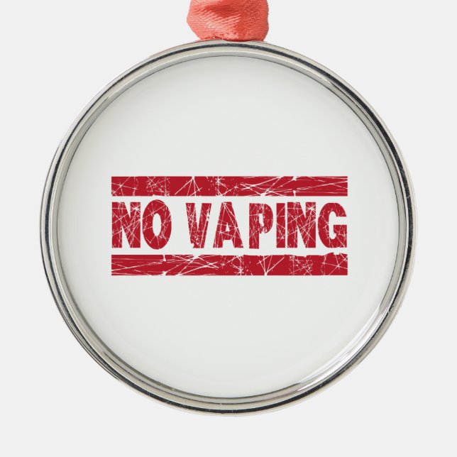 No Vaping Red Ink Stamp Ornament Aus Metall (Vorne)