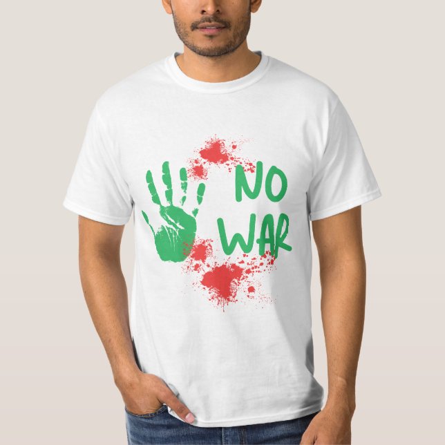 No War - Anti-War Protest Handprint Design T-Shirt (Vorderseite)