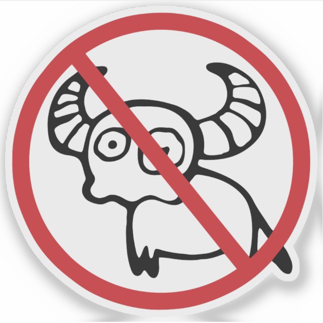 NO Water Buffalo ⚠ Funny Asian Thai ⚠ Aufkleber (Vorderseite)