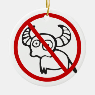 NO Water Buffalo ⚠ Funny Asian Thai ⚠ Keramik Ornament