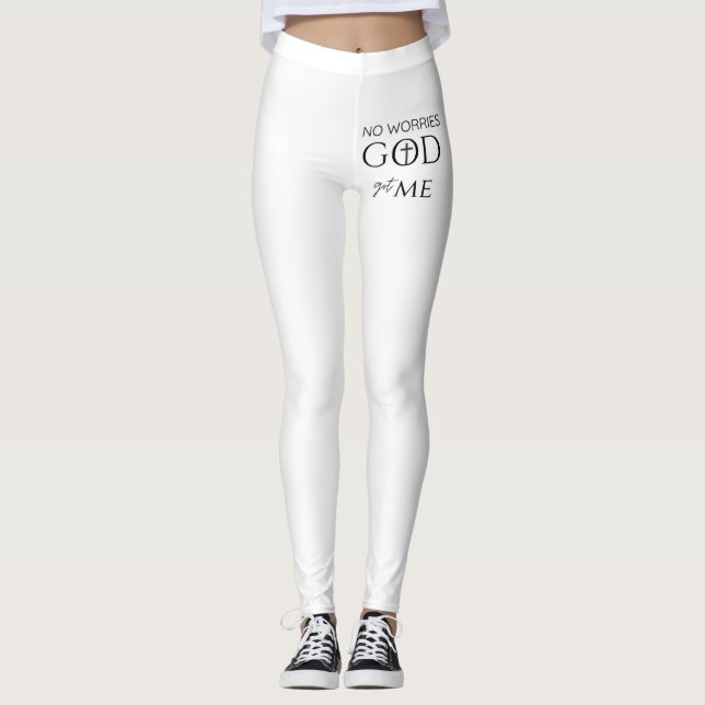 No Worries GOD Got Me Leggings ✝️ | Faith-Inspired (Vorderseite)