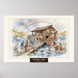 Noachs Arche — Poster mit loser Wasserfarbe
