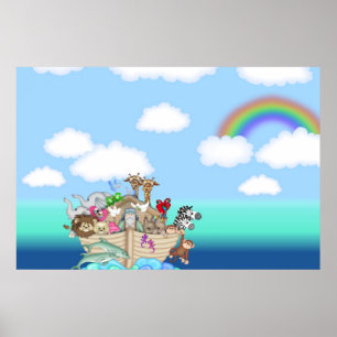 Noah-Arche-Wandbild Poster Baby-Kinderzimmer