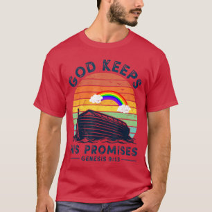 Noah Ark Regenbogen Jesus Christlicher Gott Hält S T-Shirt
