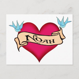 Noah - Custom Heart Tattoo T - Shirt & Geschenke Postkarte