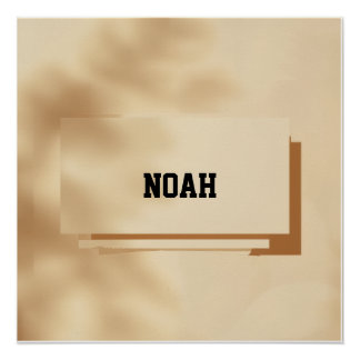 Noah Minimal Name Poster – Sauberes modernes Druck
