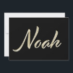 Noah Name white gold Handwriting Karte<br><div class="desc">Eine personalisierte schöne und edle Karte / Grußkarte / Geschenkkarte / Geburtstagskarte im Handwriting liquid white gold Design für Noah.
Perfekt auch zu Anlässen wie Geburtstag oder Namenstag.
Die Rückseite ist frei für einen persönlichen Text oder Ähnliches.</div>