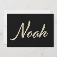 Noah Name white gold Handwriting Karte