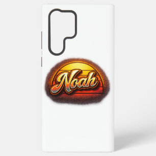 Noah Retro Sonnenuntergang Personalisierter Namens Samsung Galaxy Hülle