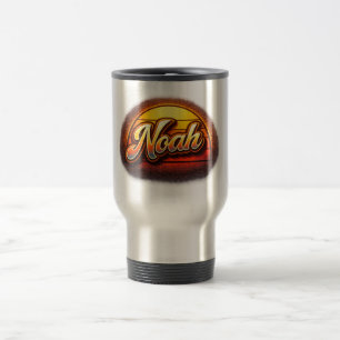 Noah Retro-Sonnenuntergang Personalisiertes Namens Reisebecher
