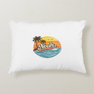 Noah Retro-Sonnenuntergangs-Name-Design Dekokissen