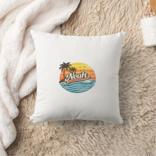 Noah Retro-Sonnenuntergangs-Name-Design Kissen