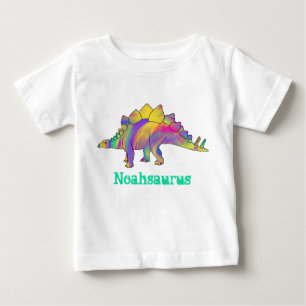 Noah Saurus Farbiger Stegosaurus Dinosaurier Kunst Baby T-shirt