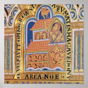 Noah und Arche, führen eine von Platten Verduner Poster