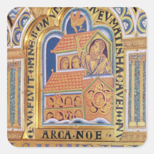 Noah und Ark, Detail eines der Panels Verduner Quadratischer Aufkleber