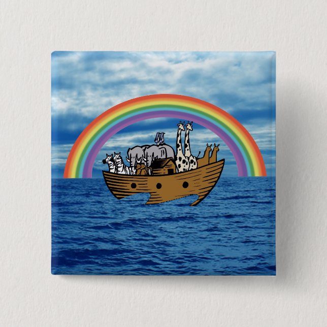 Noahs Arche - Gottes Regenbogenbund Button (Vorderseite)