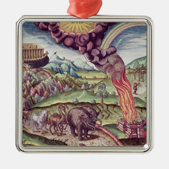 Noahs Arche, Illustration von 'kurzem Narratio Silbernes Ornament (Vorne)