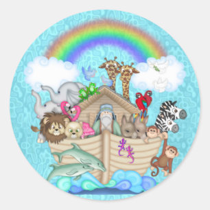 NOAHS ARCHE-KUCHEN-DECKEL FÜR BABYPARTY RUNDER AUFKLEBER