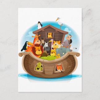 Noahs Arche mit Junglebewesen Postkarte