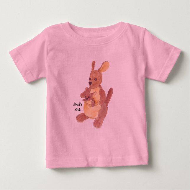 "Noahs Arche-" Sammlungs-Känguru-Mama u. Baby Baby T-shirt (Vorderseite)