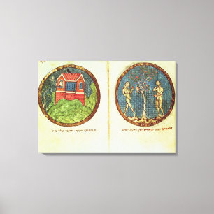 Noahs Arche und Adam und Eve Leinwanddruck