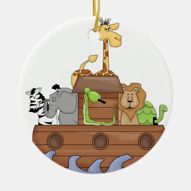 Noahs Arche-Weihnachtsverzierung Keramik Ornament (Vorne)