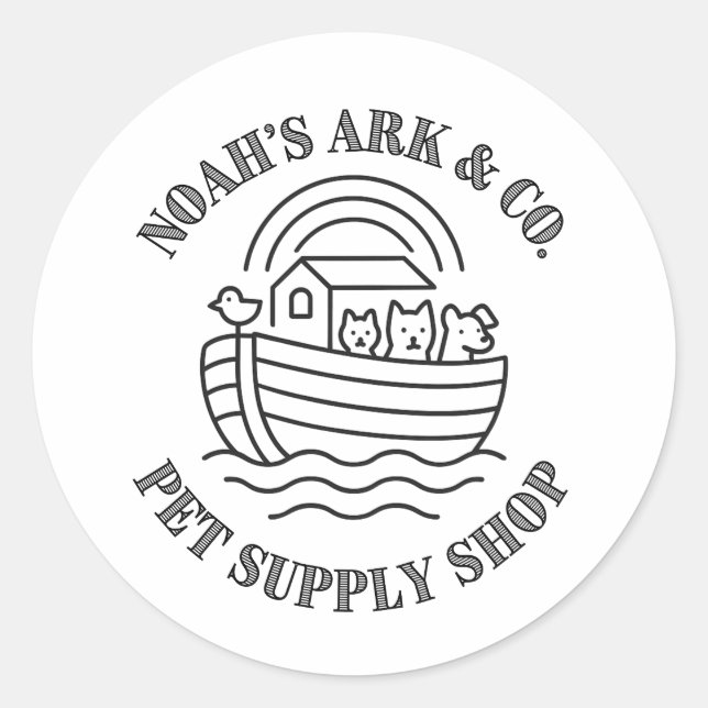 Noah's Ark and Co. Pet Supply Shop Runder Aufkleber (Vorderseite)