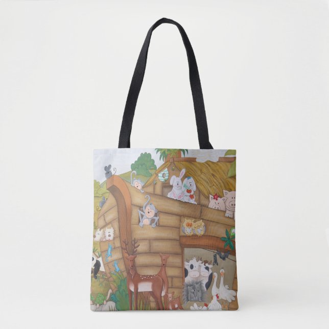 Noahs Ark Animals auf einem Boot, das Sie ansieht. Tasche (Vorderseite)