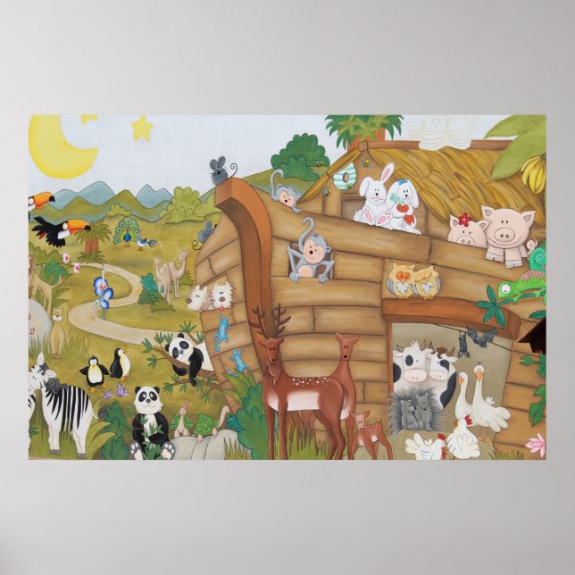 Noahs Ark Art Poster Mural für Baby-Kinderzimmer (Vorne)