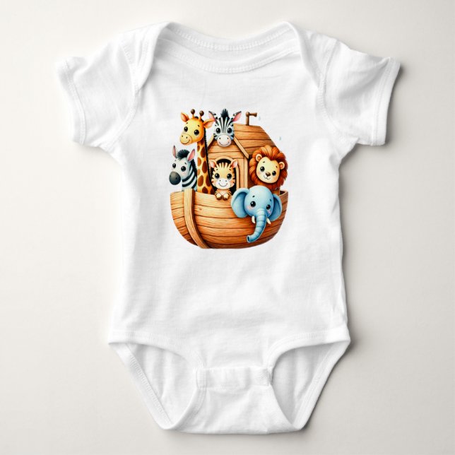 Noah's Ark Baby Bodysuit Baby Strampler (Vorderseite)