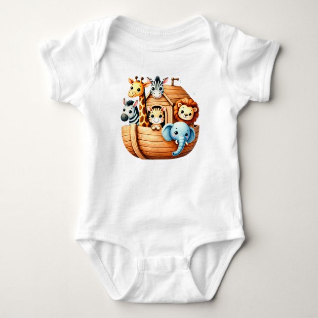 Noah's Ark Baby Bodysuit Strampler (Vorderseite)