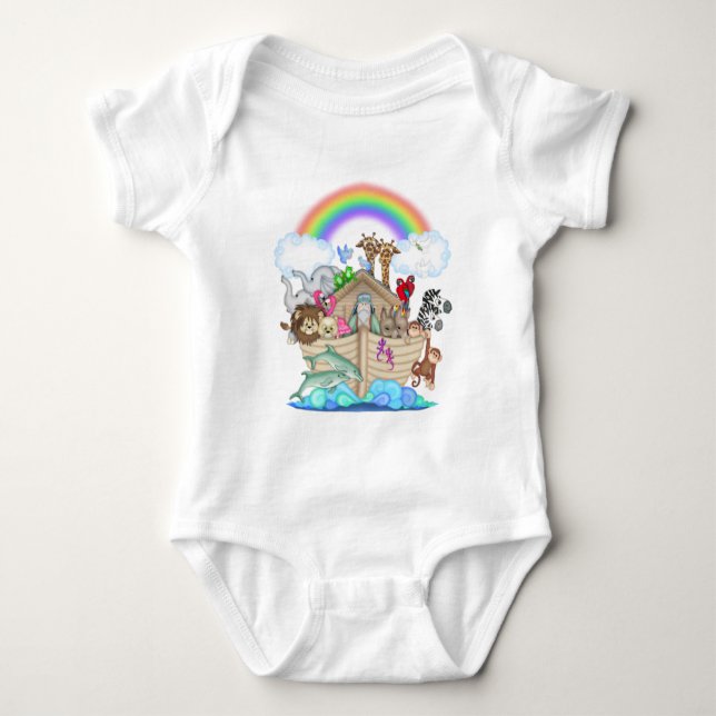Noah's Ark Baby Ramper unisex Strampler (Vorderseite)