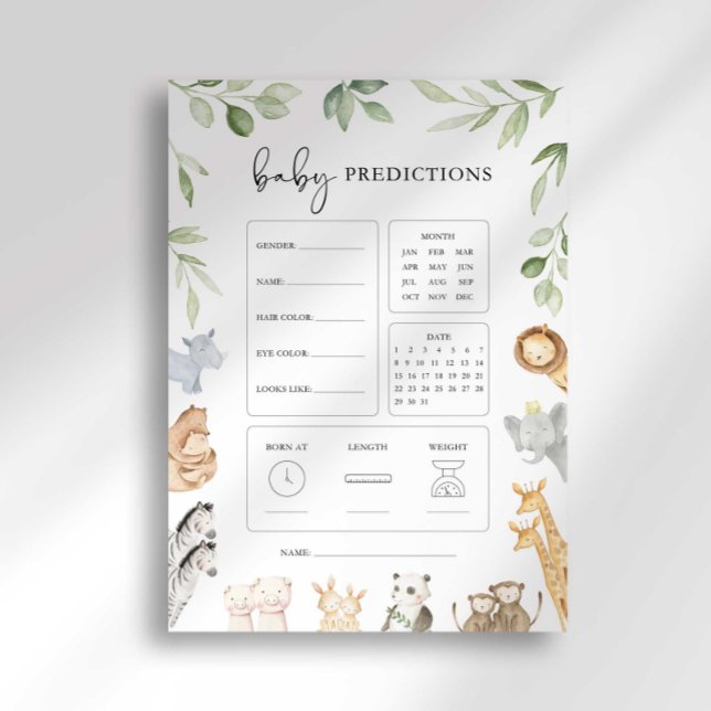 Noah's Ark Baby Shower Baby Predictions Game Einladung (Von Creator hochgeladen)