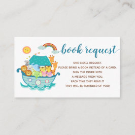 Noah's Ark Baby Shower Book Request Enclosure Card Begleitkarte