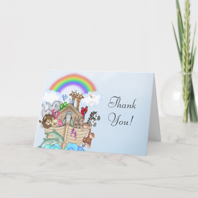 Noah's Ark Baby Shower Danke Karte (Vorderseite)