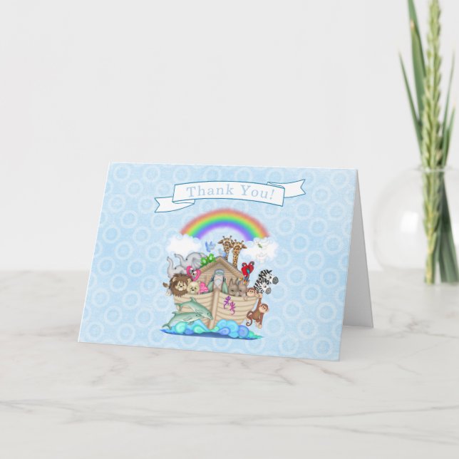 Noah's Ark Baby Shower Danke Karte (Vorderseite)