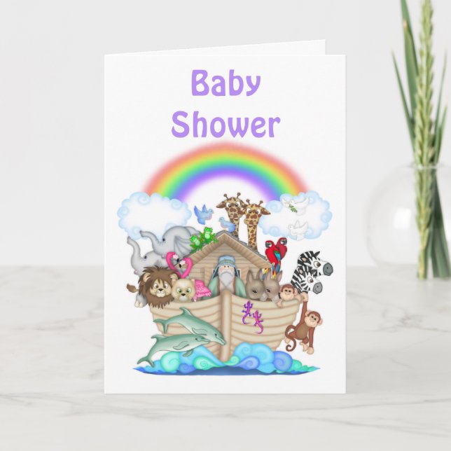 Noah's Ark Baby Shower Einladung (Vorderseite)
