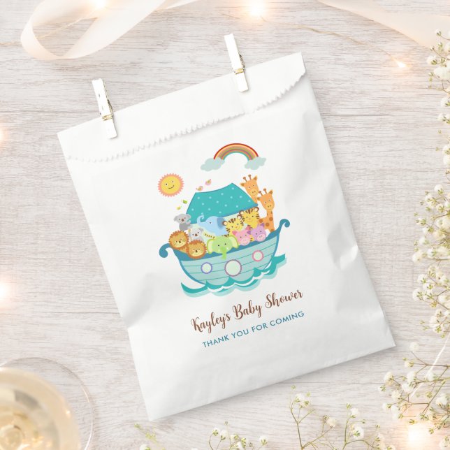 Noahs Ark Baby shower Favoriser Sacs Garçons Perso (Coupé)