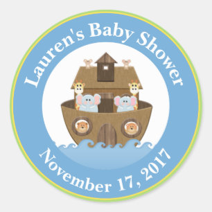 Noah's Ark Baby shower Favoriser Stickers Baby Boy