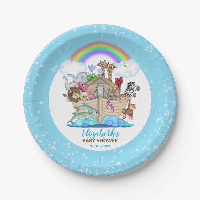 Noah's Ark Baby Shower Paper Teller (Vorderseite)