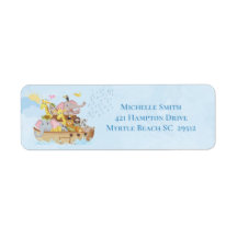 Noah's Ark Baby Shower Rücksendeadresse Etikett