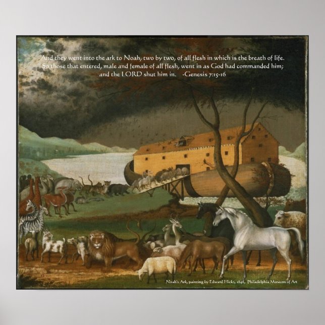 Noah's Ark Bible Scripture Art Print Poster (Vorne)