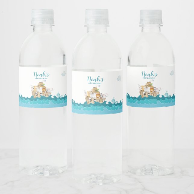 Noah's Ark Birthday Water Flasche Etikett (Flaschen)