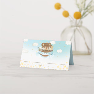 Noah's Ark Blue Niedlicher Tiere Boy Baby Shower N Platzkarte