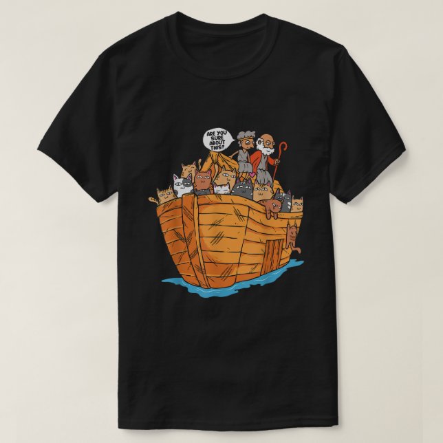 Noahs Ark Boat mit Katzen Religiöse Christliche Ka T-Shirt (Design vorne)