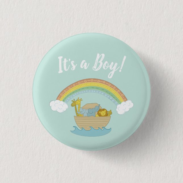 Noah's Ark Boho Baby Shower Button (Vorderseite)