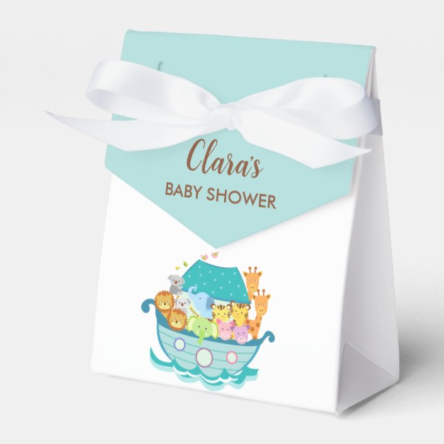Noah's Ark Favor Box (Boy Baby Shower) Geschenkschachtel (Vorderseite)