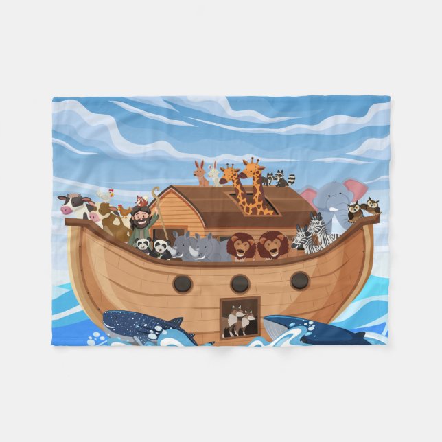Noah's Ark Fleece Blanket für Kinder (Vorderseite (Horizontal))